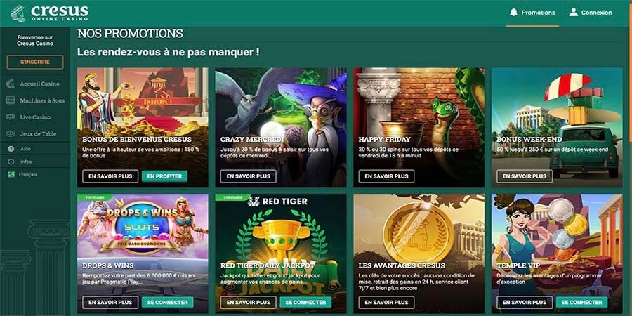 capture decran cresus casino